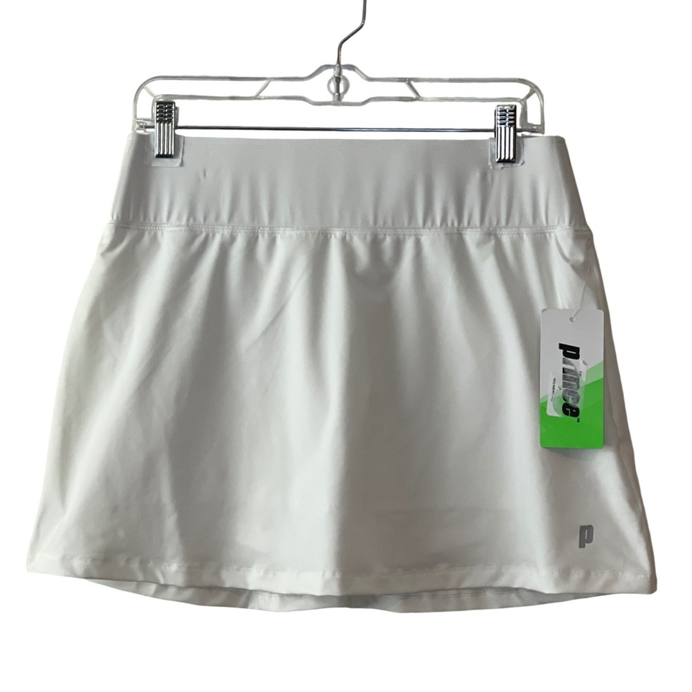 Prince Tennis Match Knit Skort Women's Medium White Wicking Athletic Skirt NEW